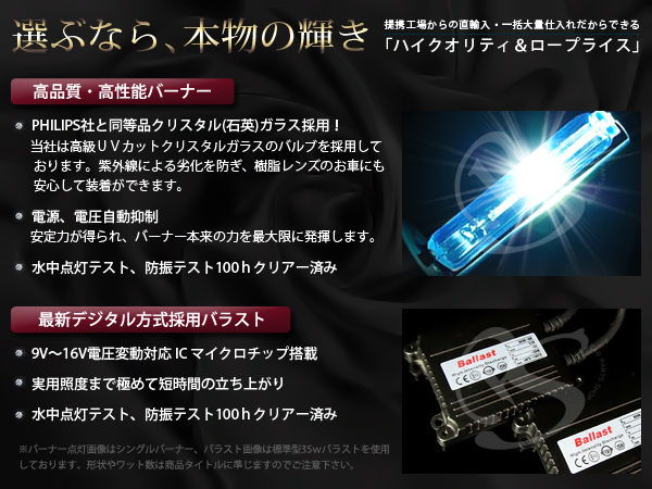 高性能 薄型HIDキット 35W H1 30000K 12V 24V ライト